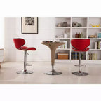 Sgabello da bar girevole regolabile in similpelle Roundhill Furniture Masaccio, rosso, set da 2