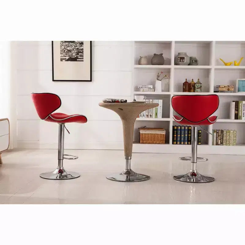 Sgabello da bar girevole regolabile in similpelle Roundhill Furniture Masaccio, rosso, set da 2