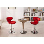 Sgabello da bar girevole regolabile in similpelle Roundhill Furniture Masaccio, rosso, set da 2