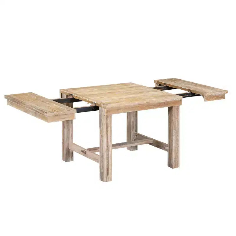 Tavolo da pranzo allungabile Whisen Farmhouse 6 pezzi con 4 sedie imbottite e panca