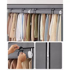 SONGMICS Armadio Portatile, Organizzatore per Armadio con Copertura, 4 Aste Appendiabiti e Ripiani, 4 Tasche Laterali, 170 x 45 x 167 cm, Grande Capacità