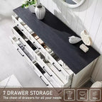 Cassettiera ampia 52" in stile rustico con 7 cassetti per camera da letto, cassettiera in legno con texture naturale per camera da letto, soggiorno