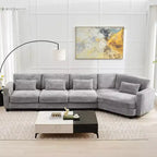 HYLEORY 154'' Sectional Sofa , Indoor Furniture Convertible Modular Corduroy Sectional Sofa for Living Room