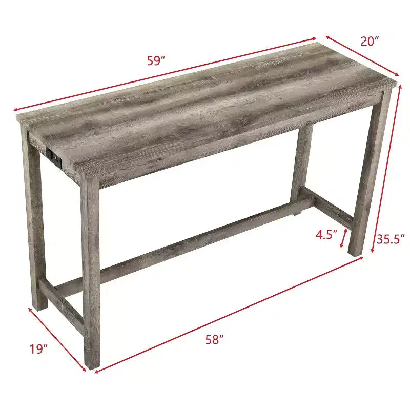 AndMakers Tavolo da pranzo in legno con quattro gambe da 150 cm L, 3 posti a sedere