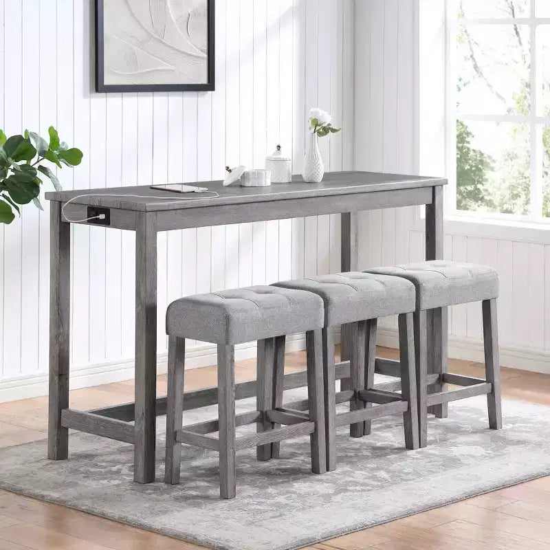 AndMakers Tavolo da pranzo in legno con quattro gambe da 150 cm L, 3 posti a sedere