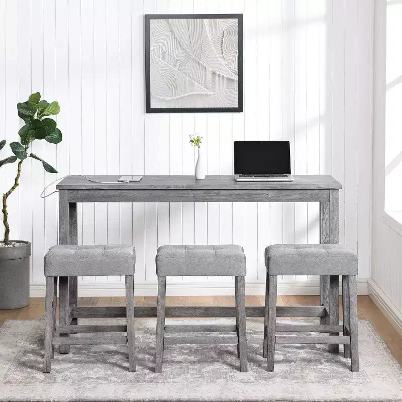 AndMakers Tavolo da pranzo in legno con quattro gambe da 150 cm L, 3 posti a sedere