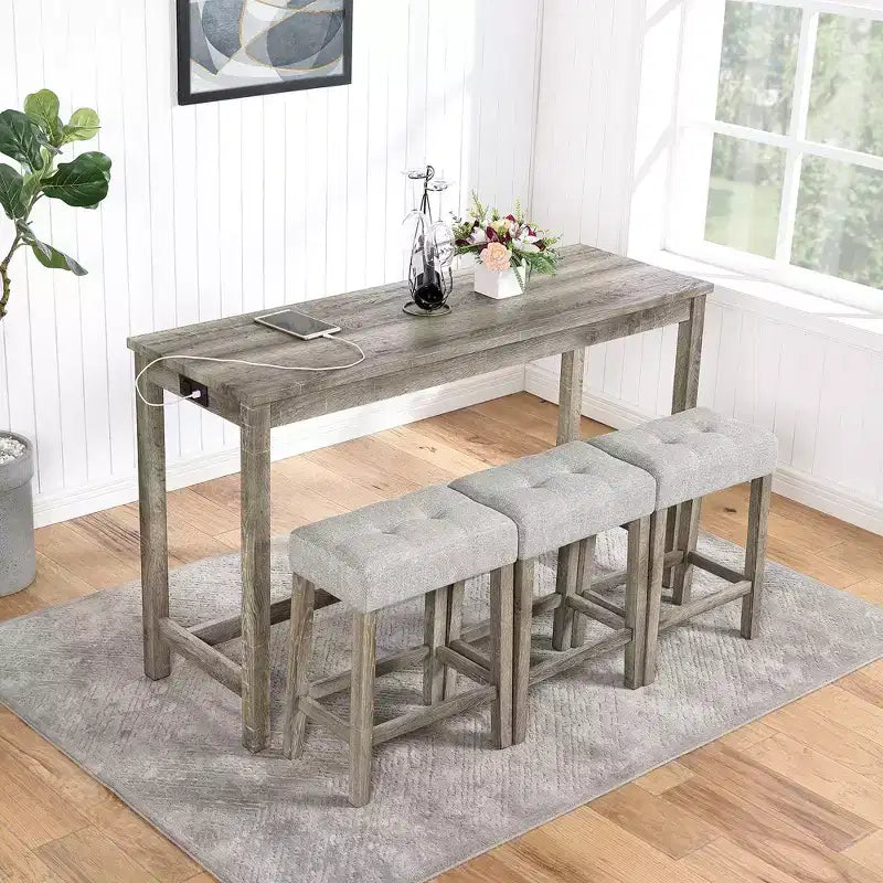 AndMakers Tavolo da pranzo in legno con quattro gambe da 150 cm L, 3 posti a sedere