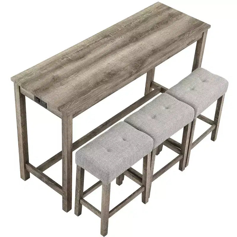 AndMakers Tavolo da pranzo in legno con quattro gambe da 150 cm L, 3 posti a sedere