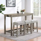 AndMakers 59 in. W Four Leg Wood Dining Table Seats 3