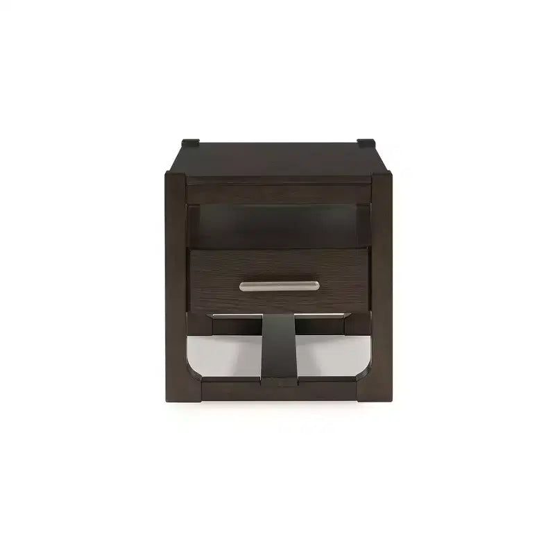 Signature Design by Ashley Breckington Tavolino Laterale Contemporaneo con Cassetti Contenitori, Marrone Scuro