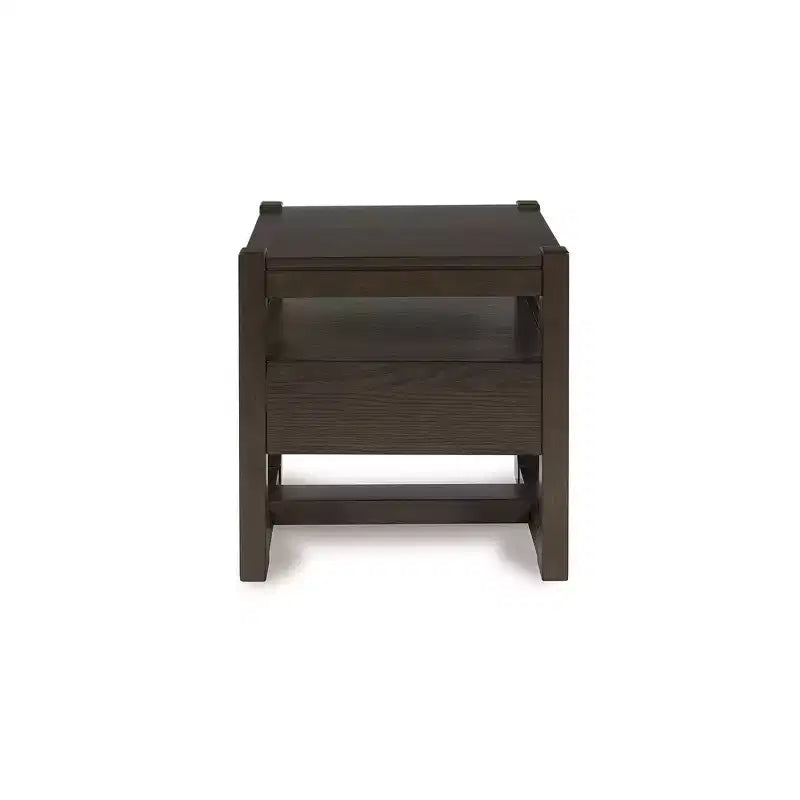 Signature Design by Ashley Breckington Tavolino Laterale Contemporaneo con Cassetti Contenitori, Marrone Scuro