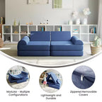 Divano modulare da gioco per bambini Flash Furniture Marlowe con 6 pezzi di divano componibile in morbida schiuma