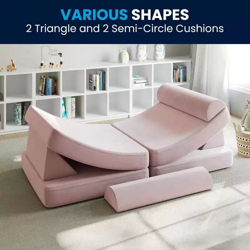 Divano modulare da gioco per bambini Flash Furniture Marlowe con 6 pezzi di divano componibile in morbida schiuma