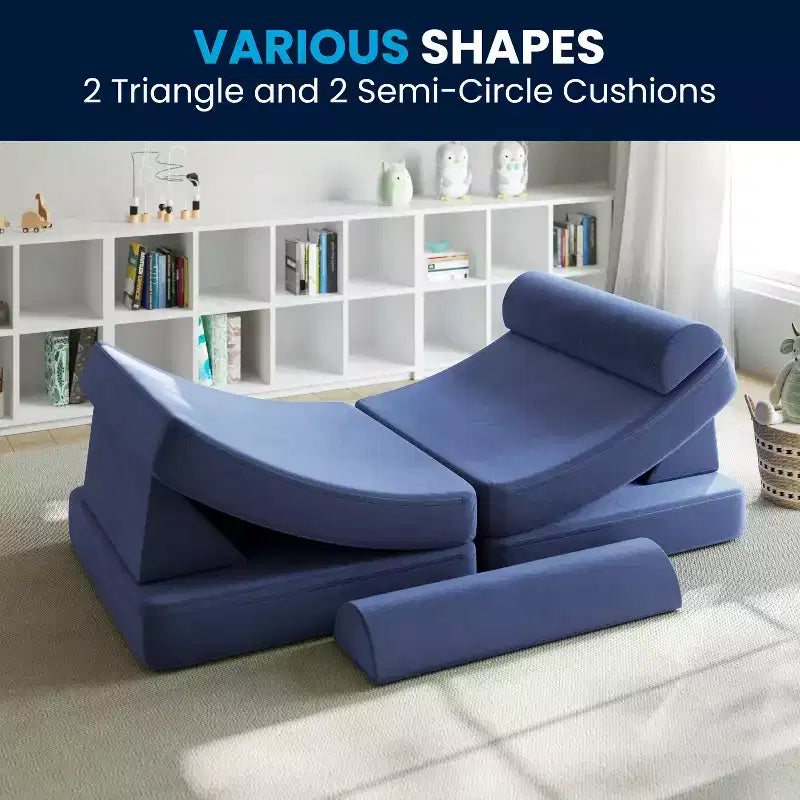 Divano modulare da gioco per bambini Flash Furniture Marlowe con 6 pezzi di divano componibile in morbida schiuma