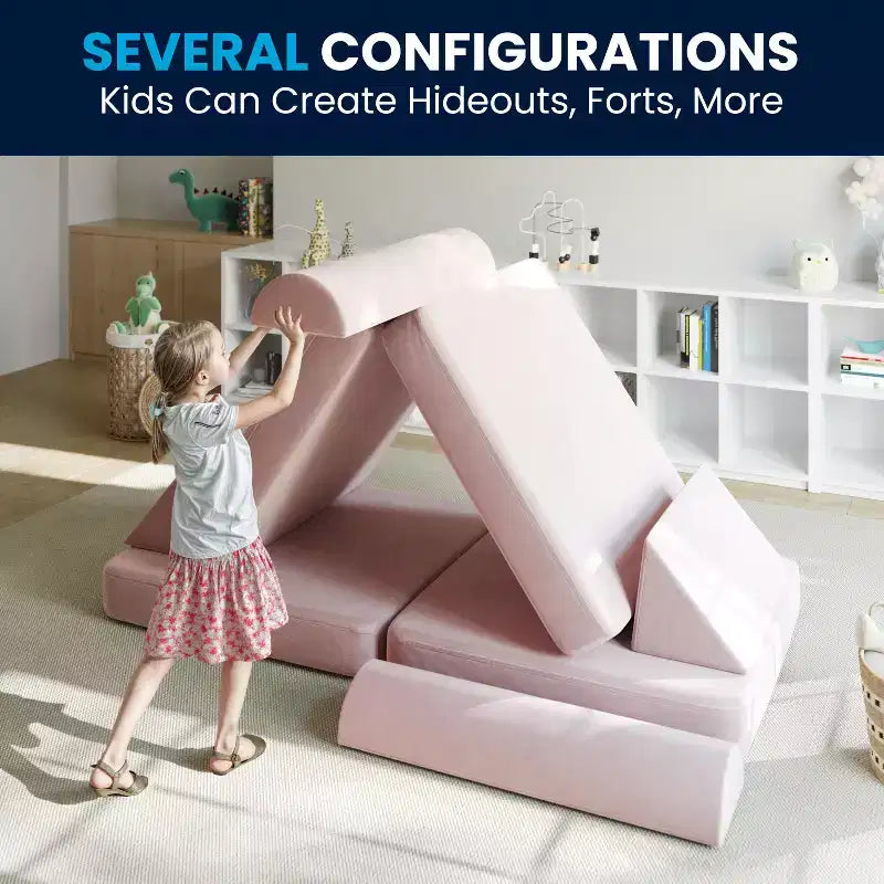 Divano modulare da gioco per bambini Flash Furniture Marlowe con 6 pezzi di divano componibile in morbida schiuma