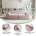 Divano modulare da gioco per bambini Flash Furniture Marlowe con 6 pezzi di divano componibile in morbida schiuma