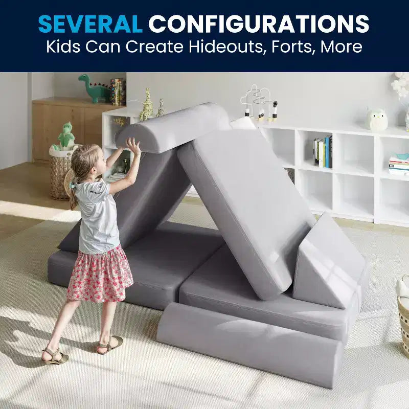 Divano modulare da gioco per bambini Flash Furniture Marlowe con 6 pezzi di divano componibile in morbida schiuma