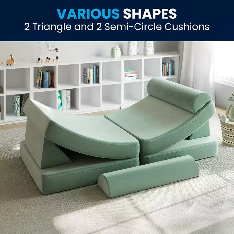 Divano modulare da gioco per bambini Flash Furniture Marlowe con 6 pezzi di divano componibile in morbida schiuma
