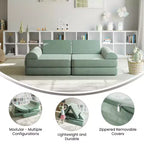 Divano modulare da gioco per bambini Flash Furniture Marlowe con 6 pezzi di divano componibile in morbida schiuma