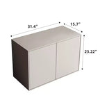 Luck Live Contemporary mobiletto contenitore a 2 ante da 31,49 pollici, mobiletto indipendente moderno, adatto per soggiorno, ufficio, salotto, bianco avorio