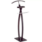 Kings Brand Furniture - Servomuto curvo, Stand appendiabiti, Organizer per vestiti, Appendi giacca, Cromo/Noce