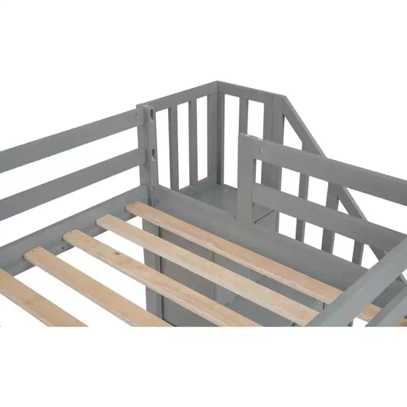 Struttura Letto a Soppalco Singolo con Scrivania Incorporata, Scala Contenitore e 4 Cassetti - ModernLuxe