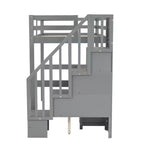 Struttura Letto a Soppalco Singolo con Scrivania Incorporata, Scala Contenitore e 4 Cassetti - ModernLuxe