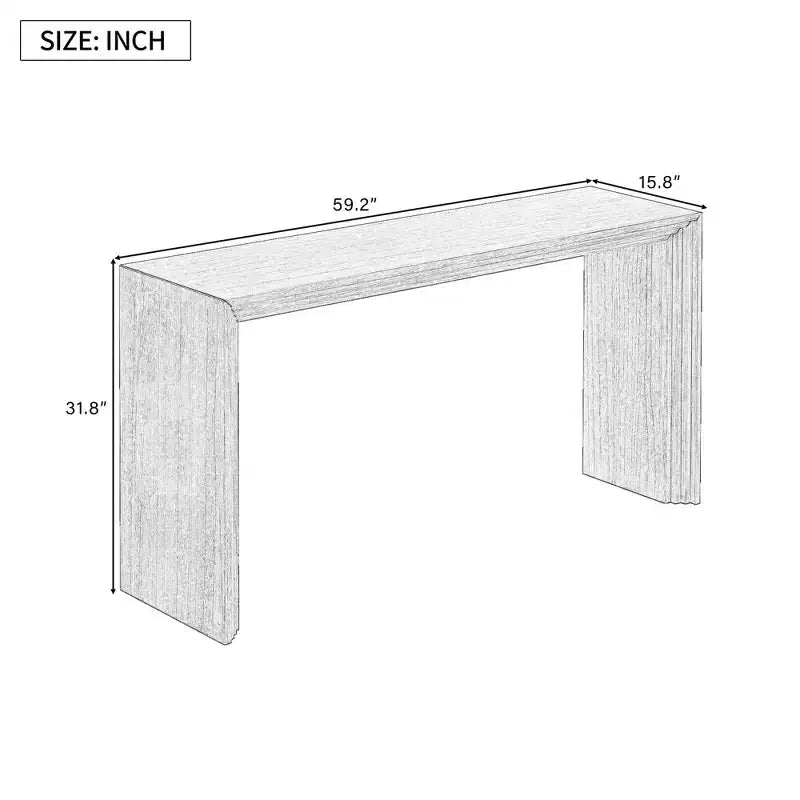 Tavolo Console Whisen Moderno Impiallacciato in Legno Massello di Paulownia per Soggiorno, Ingresso