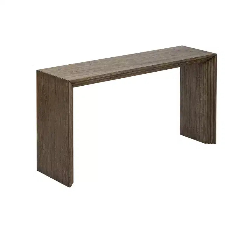 Tavolo Console Whisen Moderno Impiallacciato in Legno Massello di Paulownia per Soggiorno, Ingresso