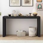 Tavolo Console Whisen Moderno Impiallacciato in Legno Massello di Paulownia per Soggiorno, Ingresso