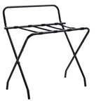 Kings Brand Furniture Ludlow Folding Luggage Rack, Stylish Suitcase Stand, High Back, Black
