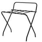 Kings Brand Furniture Ludlow Portabagagli Pieghevole, Elegante Supporto per Valigie, Schienale Alto, Nero