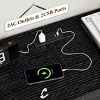 Cassettiera per TV da 63" W per TV da 65, 70, 75 pollici, comò a 14 cassetti per camera da letto con prese di corrente, centro di intrattenimento grande e lungo in tessuto