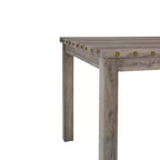 Tavolo da Pranzo Morden Fort 42 pollici L in Legno Rustico con Tronchi, Altezza Bancone, 4 Gambe, Piano Quadrato e Rivetti, per 4 Persone