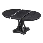 Set da pranzo allungabile rotondo Whisen Farmhouse da 5 pezzi con 4 poltrone imbottite