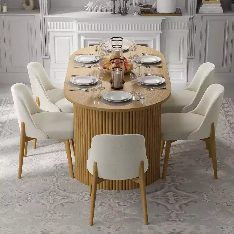 Pexfix Sedie da pranzo imbottite in lino bianco, set da 2 pezzi