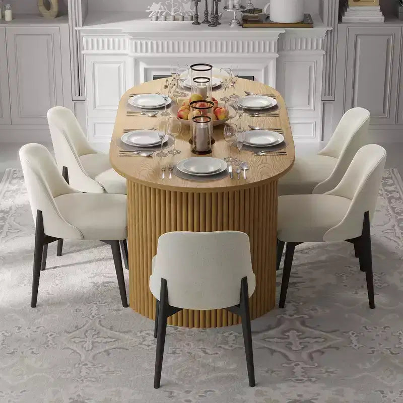 Pexfix Sedie da pranzo imbottite in lino bianco, set da 2 pezzi