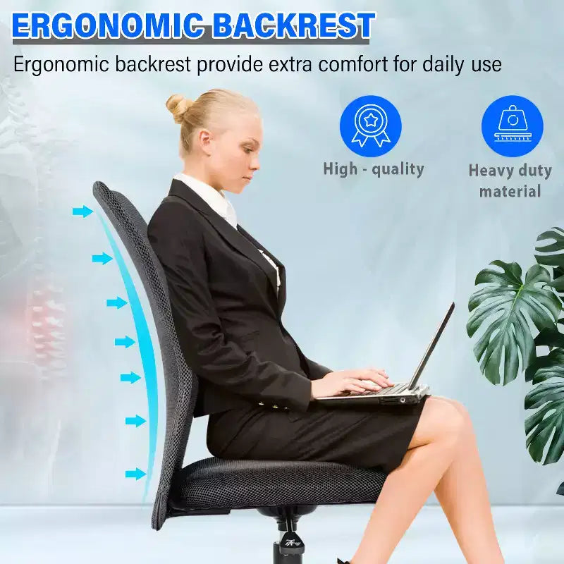 BestMassage Sedia da Ufficio in Rete, Sedia da Computer con Supporto Lombare e Sedile Imbottito, Sedia Girevole con Supporto per la Schiena per Ufficio Domestico