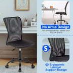 BestMassage Sedia da Ufficio in Rete, Sedia da Computer con Supporto Lombare e Sedile Imbottito, Sedia Girevole con Supporto per la Schiena per Ufficio Domestico