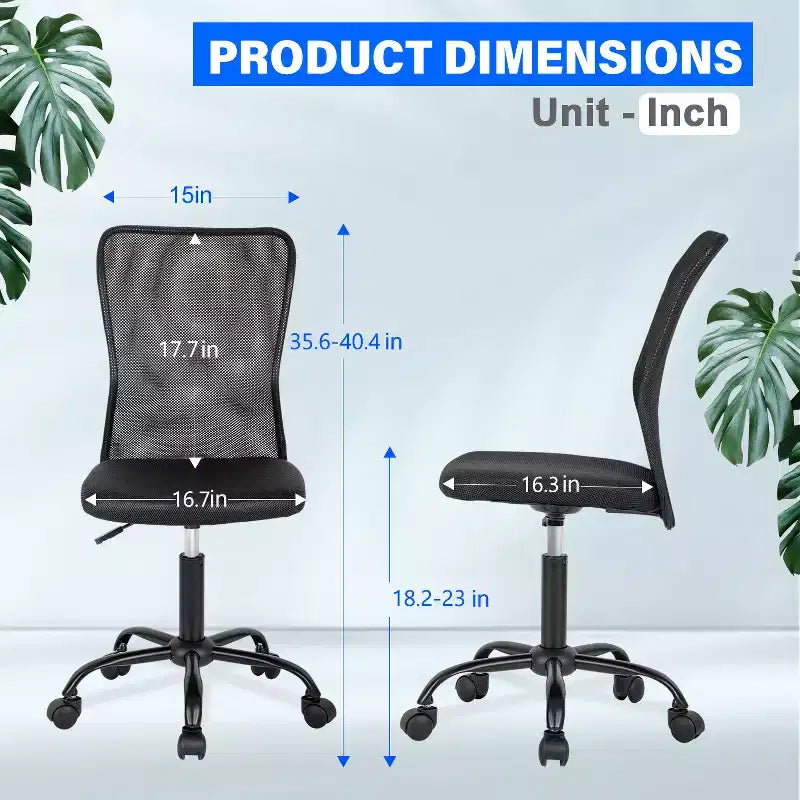 BestMassage Sedia da Ufficio in Rete, Sedia da Computer con Supporto Lombare e Sedile Imbottito, Sedia Girevole con Supporto per la Schiena per Ufficio Domestico