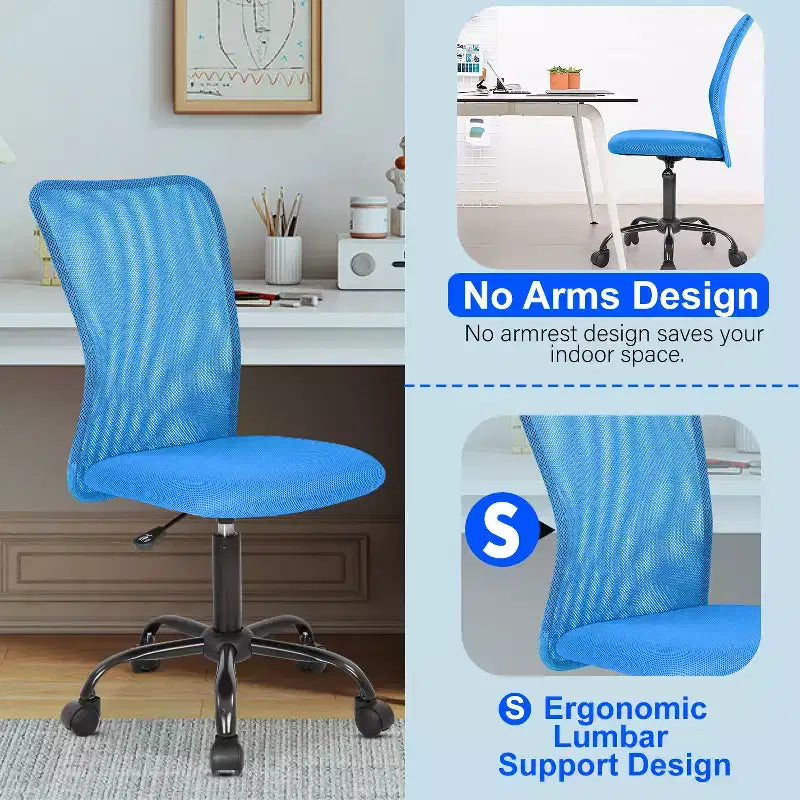 BestMassage Sedia da Ufficio in Rete, Sedia da Computer con Supporto Lombare e Sedile Imbottito, Sedia Girevole con Supporto per la Schiena per Ufficio Domestico