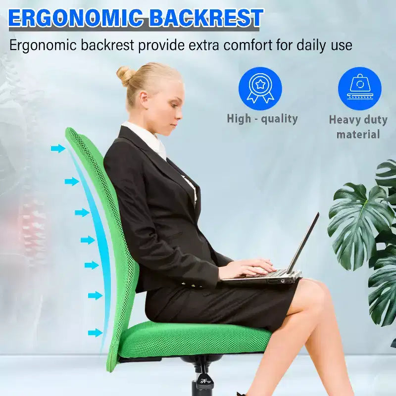 BestMassage Sedia da Ufficio in Rete, Sedia da Computer con Supporto Lombare e Sedile Imbottito, Sedia Girevole con Supporto per la Schiena per Ufficio Domestico