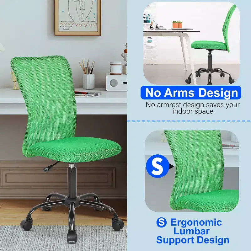 BestMassage Sedia da Ufficio in Rete, Sedia da Computer con Supporto Lombare e Sedile Imbottito, Sedia Girevole con Supporto per la Schiena per Ufficio Domestico