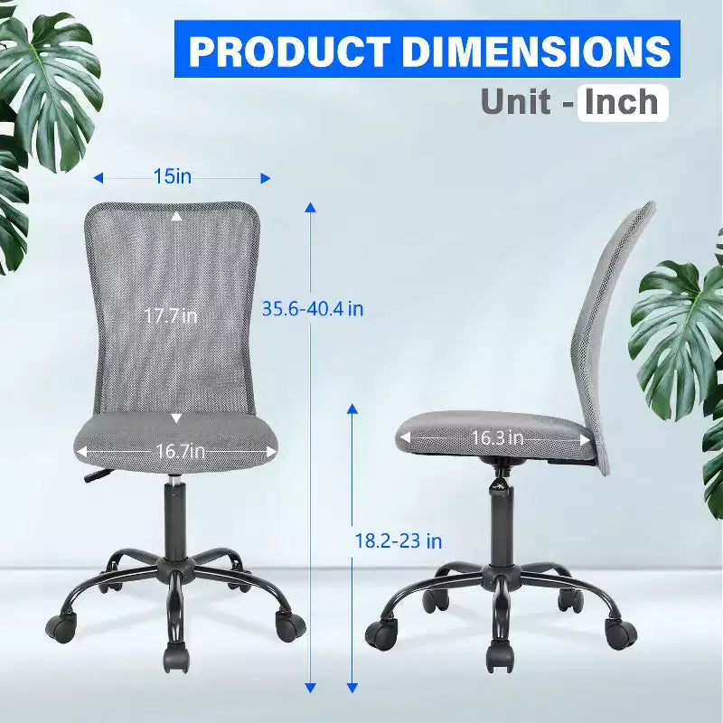 BestMassage Sedia da Ufficio in Rete, Sedia da Computer con Supporto Lombare e Sedile Imbottito, Sedia Girevole con Supporto per la Schiena per Ufficio Domestico