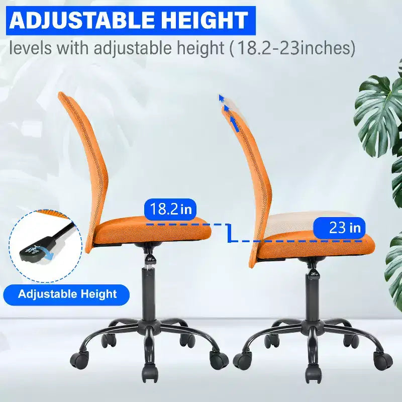 BestMassage Sedia da Ufficio in Rete, Sedia da Computer con Supporto Lombare e Sedile Imbottito, Sedia Girevole con Supporto per la Schiena per Ufficio Domestico