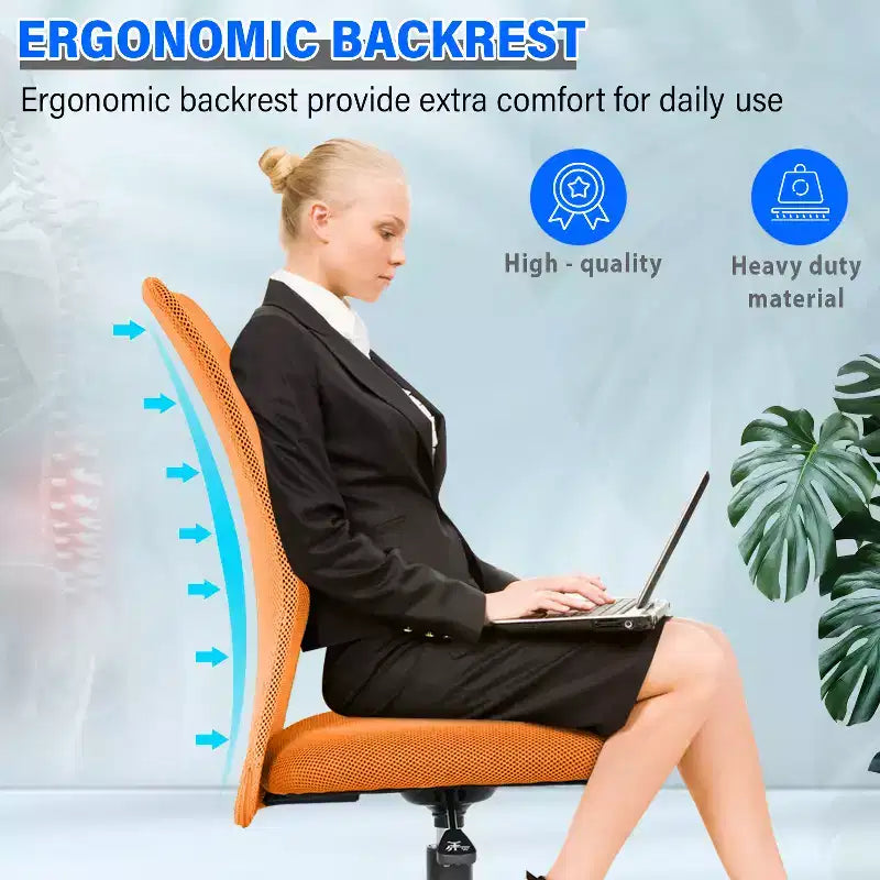 BestMassage Sedia da Ufficio in Rete, Sedia da Computer con Supporto Lombare e Sedile Imbottito, Sedia Girevole con Supporto per la Schiena per Ufficio Domestico
