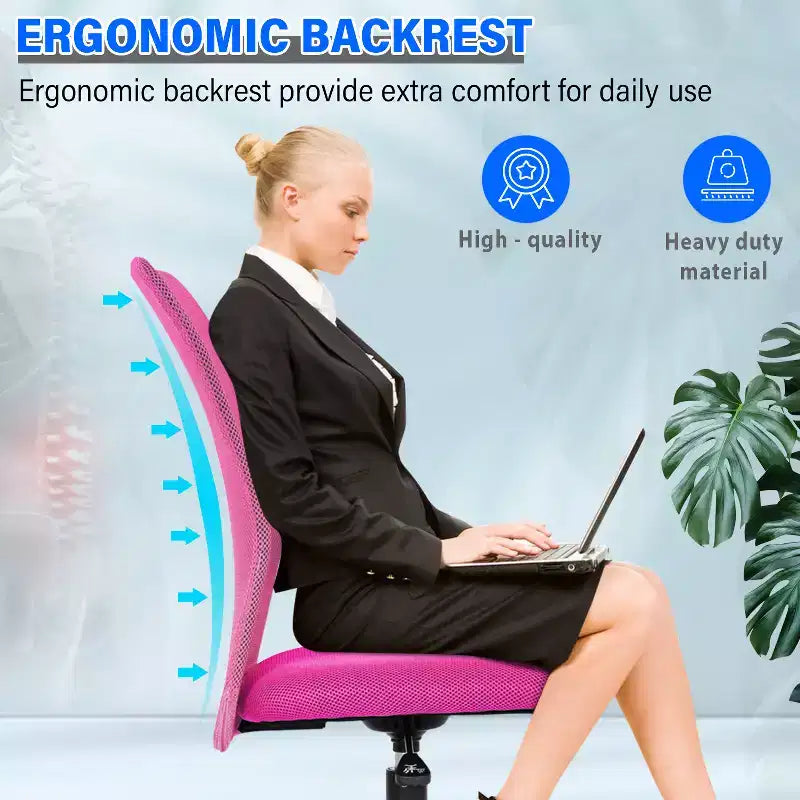BestMassage Sedia da Ufficio in Rete, Sedia da Computer con Supporto Lombare e Sedile Imbottito, Sedia Girevole con Supporto per la Schiena per Ufficio Domestico