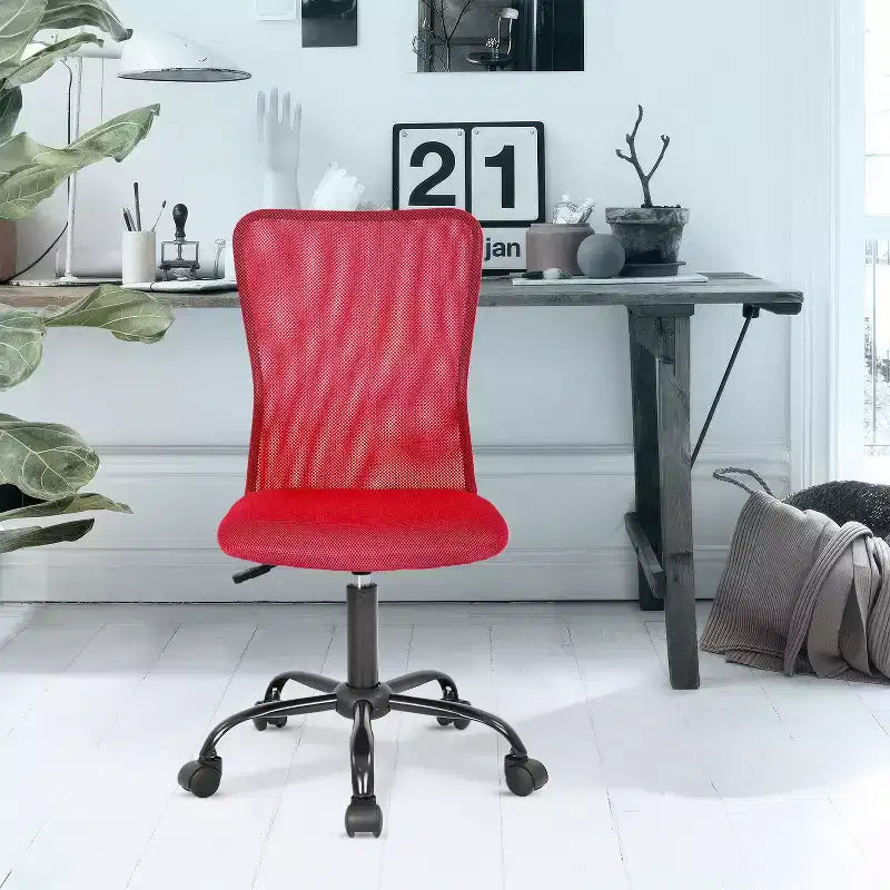 BestMassage Sedia da Ufficio in Rete, Sedia da Computer con Supporto Lombare e Sedile Imbottito, Sedia Girevole con Supporto per la Schiena per Ufficio Domestico