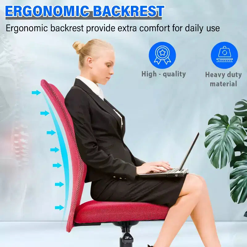 BestMassage Sedia da Ufficio in Rete, Sedia da Computer con Supporto Lombare e Sedile Imbottito, Sedia Girevole con Supporto per la Schiena per Ufficio Domestico
