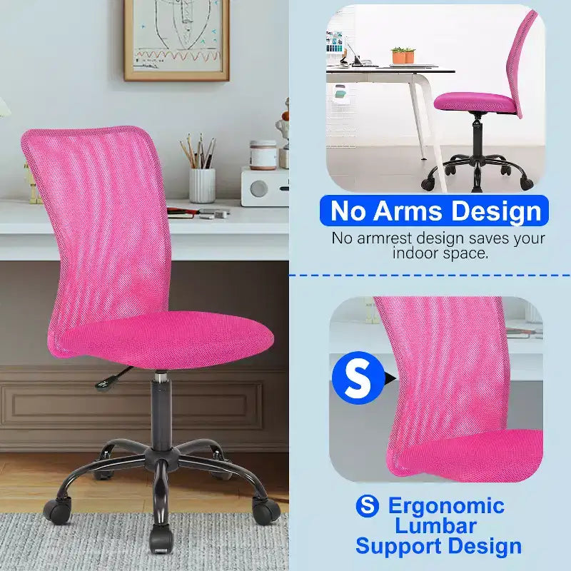 BestMassage Sedia da Ufficio in Rete, Sedia da Computer con Supporto Lombare e Sedile Imbottito, Sedia Girevole con Supporto per la Schiena per Ufficio Domestico